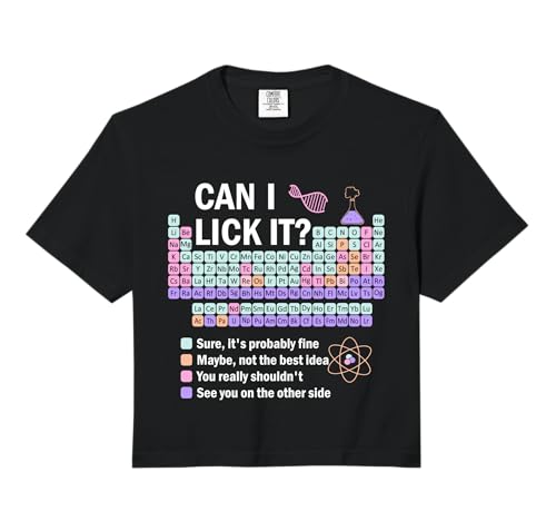 Can I Lick It Periodic Table Kids Science Gifts Teacher Comfort Colors Crop Top
