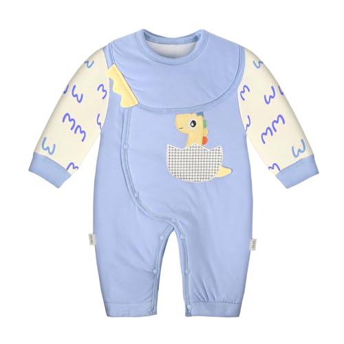 Image of Bold N Elegant Full Sleeve Footless Baby Romper Onesie Front Button Bodysuit Jumper for Newborn Baby Boys Girls Kids
