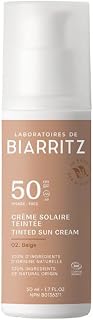 Laboratoires de Biarritz Tinted Sun Lotion Face - Beige - LSF50 Organic Certified - Hydrogenated, Matt, Ensures A Healthy Beam - 50ml - Made in France