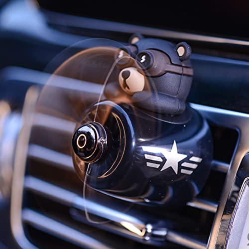 Image of Pilot Car Air Freshener, Cute Cat Car Vent Clip Air Freshener with 2 Fragrant Tablets Automotive Air Outlet Fan Diffuser, Automotive Interiors Vent Decoration (style D)