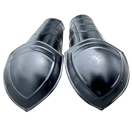 Protège-jambes noir medieval armor en cuir robuste pour armure de chevalier