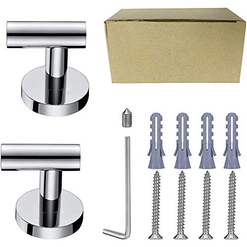 Nolimas Towel Coat Hook Polished Chrome Sus304 Stainless Steel Bathroom Clothes Cabinet Closet Sponges Robe Hook Wall Mounted Round Kitchen Heavy Duty Door Hanger 2 Packs #TOP5