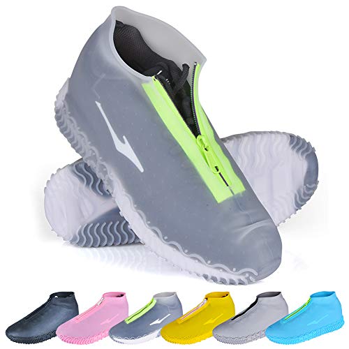 ydfagak Shoe Covers Waterproof Reusable Foldable Not-Slip Rain Shoe Covers with Zipper,Shoe Protectors Overshoes Rain Galoshes for Kids Men and Wome (Transparent, L (Women 8-12, Men 7-11)) by ydfagak - Used condition - US$15.40