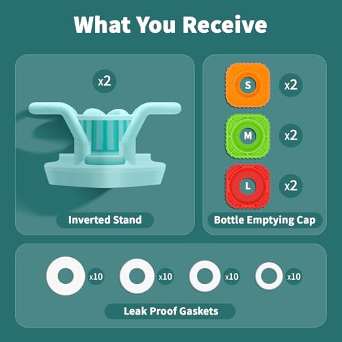 Luvan 2-Pack Bottle Emptying Cap Flip Dispenser Kit for Every Drop Universal Inverted No-Waste Caps for Shampoo Lotion Soap Ketchup Mustard Sauces Space-Saver for Kitchen Bathroom by Luvan - Image 7