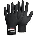 KAYGO 3 Pairs Winter Work Gloves for Men and Women, Thermal Insulated Safety Work Gloves Nitrile Coated, Super Grip on Palm & Fingers, Ideal for Freezer Work, KG12W Black, L