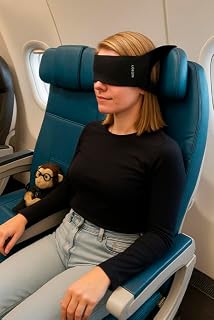 Travel Pillow for Airplanes – Prevents Head Bobbing | Compact Neck Support Strap for Upright Travel – Lightweight & Comfortable Design