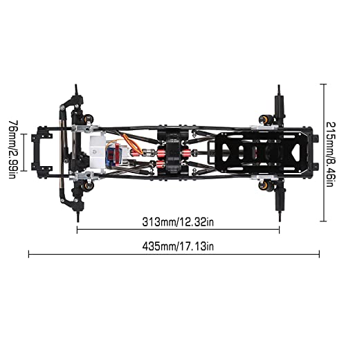 Injora Rc Frame 313Mm Wheelbase Metal Chassis Frame With Prefixal 2-Speed Transmission For 1/10 Rc Crawler Car Axial Scx10 90046 #TOP2