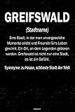 Greifswald Notizbuch: Definition von der Stadt Greifswald Journal DIN A5 liniert 120 Seiten Geschenk