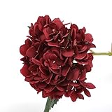 OGOUGUAN Simulation Hortensie, einzigartig, europäisch, künstliche Blume, Haus, Hochzeit, Hotel, Dekoration (rot)