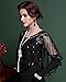 1920s Great Gatsby Dresses Costume Accessories for Women Set, Roaring 20s Flapper Dresses Accessories for Women with Shawl Headband Necklace Black