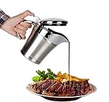 Thermo Sauciere aus Edelstahl – Doppelwandige Soßenkanne mit Klappdeckel – Milchkännchen mit Deckel – Für Bratensoße, Restaurant, WeihnachtenSilver,450ML
