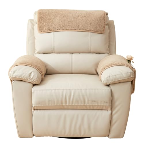 Fundas Antideslizantes para Sillón con Bolsa de Almacenamiento Fundas para Reposabrazos de Sofá Fundas para Muebles Protector de Cuero Cálido para Reposacabezas de Sofá En Invierno