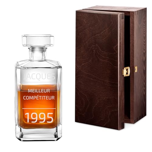 Maverton Carafe à Whisky gravée - 700ml Décanteur en verre transparent - Cadeau personnalisé pour hommes - Cadeau d’anniv - SEIGNEUR