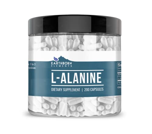 Earthborn Elements L-Alanine 200 Capsules Pure & Undiluted No Additives