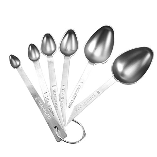 probeninmappx 6 pièces/Set cuillères à mesurer Assaisonnement de Cuisson en Acier Inoxydable mesurette Home Bakery Outil de Cuisine