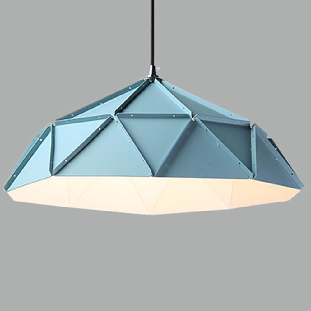 Niebieska lampa wisząca | 18.1 w cieniu metalowym | E26/E27 Base przemysłowy żyrandol | Regulowane wyposażenie oświetleniowe na wyspę kuchenną, sypialnię, korytarz