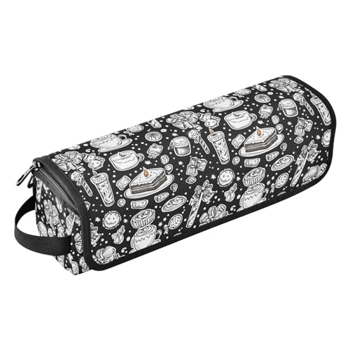 Bolsa organizadora de viaje y tapete resistente al calor para herramientas de cabello con diseño de árbol de Navidad de mármol miniatura 1