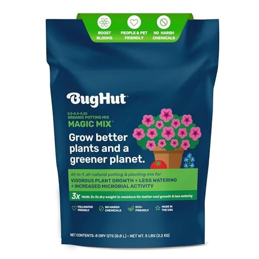 BugHut Magic Mix Peat Free Organic Potting Soil for Indoor Plants and Outdoor – Nutrient-Rich Garden Soil for Vegetables, Fruits, Herbs, and Flowers – Potting Mix Moisture Retaining, 5 lb Bag