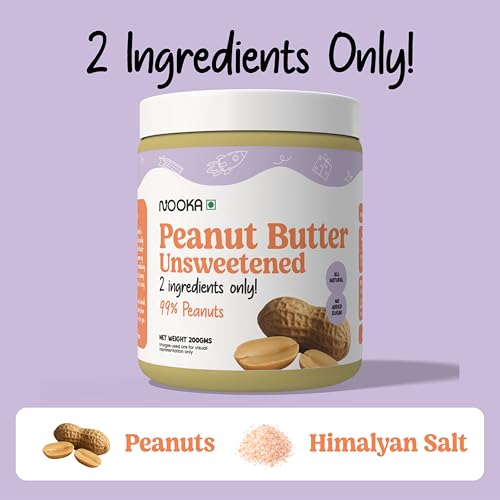 Image of Nooka Unsweetened Creamy Peanut Butter | 100% Peanuts, Zero Additives | No Palm Oil & No Stabilizers | Nutrient-Dense Healthy Fats for Brain Development & Growing Toddlers
