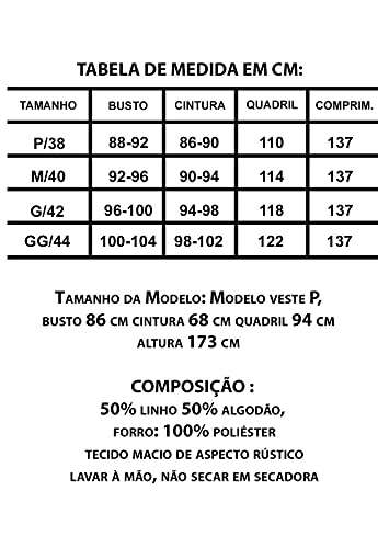 Vestido Longo Linho e Algodão Evasê com Botões Sob Branco (P)