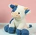 YUKOUQIAN Cow Stuffed Animal Cute Cow Plush Doll Toy 8 inch for Girls Boys Christmas (zuoniu deep Blue)