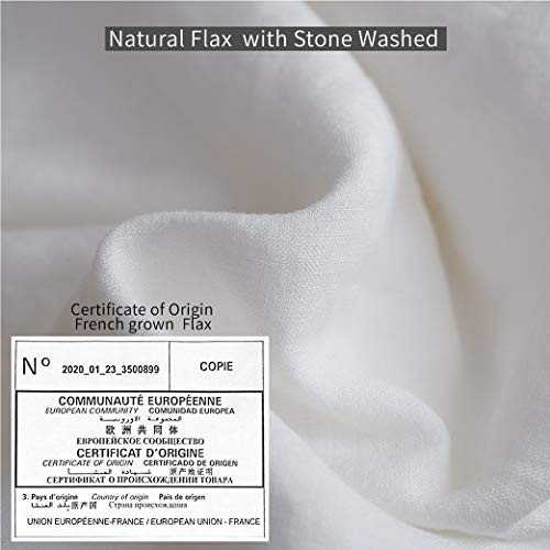 image for Simple&Opulence 100% Pure Linen Duvet Cover with Embroidered,Full Size