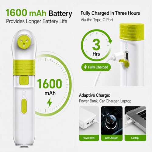 Portable Bidet for Travel – Electric High Pressure Rechargeable Bidet for Women & Men, 2.5L Bottle, 1600mAh Battery, 1300ML/min Strong Flow, Waterproof Personal Hygiene Sprayer for Travel & Home - image 5