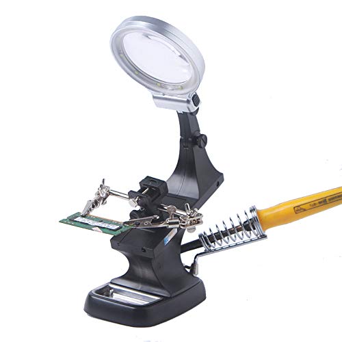 Clip de Vientiane et support de loupe 3X4.5X LIBINFAN pour réparer sans trembler avec led