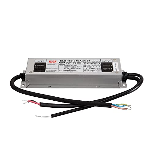 Mean Well Elg-150-24Da-3Y - Trasformatore Led A Tensione Costante, 150 W, 6,25 A, 12-24