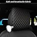 Mandark 2PCS Car Headrest Cover, Dirt-Proof Washable Vehicle Seat Head Rest Protector, Breathable Automotive Interior Front Headrest Protection Dust Covering Accessories, Universal Fit (Black)