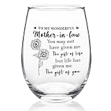 Futtumy Mother in Law Gifts from Daughter-in-law, Mother's Day Christmas Birthday Gifts for Mother in Law, You May Not Have Given Me The Gift Of Life But Life Has Given Me The Gift Of You Wine Glass