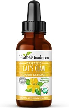 Cats Claw Extract - Herbal Supplement for Joint and Muscle Function, Immune Support - Gluten Free - Superior Absorption - Organic Liquid 1oz - Herbal Goodness 1 Bottle