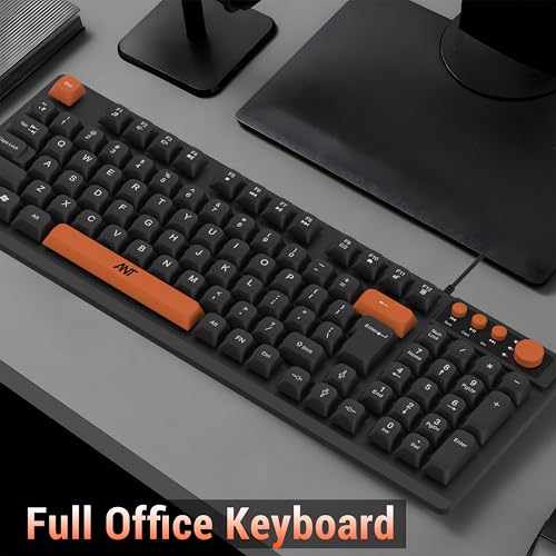 Image of Ant Master 01 New Gen Full Size Wired Office Keyboard | 98 Keys Compact Layout with 4 Multimedia Keys | Membrane Switches | 5M Clicks Life | Windows /Mac /Linux Compatible - Black