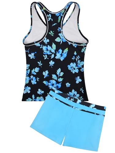 Image of Uhnice Girls Swimsuit Two Piece Tankini Swimwear with Boyshort
