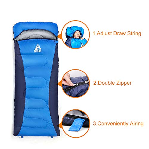 Saco de dormir Hewolf para adultos em acampamento – Sacos de dormir leves e compactos à prova d'águ