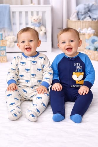Image of TuddyBuddy 100% Cotton Multi Color Zipper Romper Sleepsuit /Romper /Jumpsuit for Baby Boy & Baby Girl