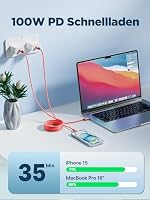 USB C Kabel 100W, USB C auf USB C Kabel [2Stück 2M+2M] Schnellladekabel USB C auf USB C 5A PD 4.0 USB C Ladekabel für iPhone 16 Pro Max, iPhone 15, Samsung S24 S23 S22, iPad Pro, MacBook Pro/Air – Ansicht 3