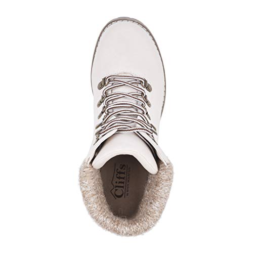 CLIFFS BY WHITE MOUNTAIN Bota de cano curto feminina Pathfield, Branco de inverno/tecido, 9.5 Wide