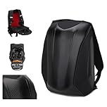 JFG RACING Motorcycle Backpack Hard Shell,Motorcycle Helmet Backpacks, Waterproof Rucksack Bike Storage Bag Large Capacity,Luggage Bag Laptop Backpack for Travelling Camping Cycling Storage