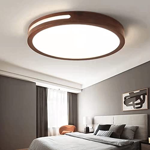 Lámpara de panel plano para dormitorio con estilo japonés y madera natural 5
