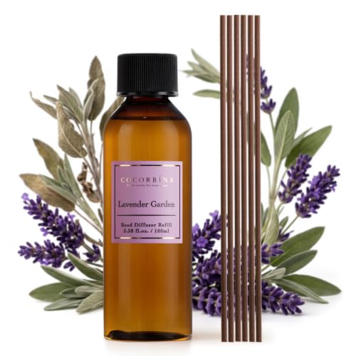 Image of COCORRINA Lavender Garden Reed Diffuser Refill, 3.38 fl oz, 6 Reeds
