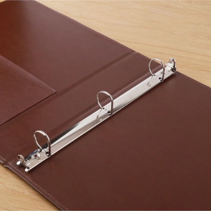 Travel Growth Commemorative Book ﻿ Office PU Leather Folder Certificate Storage Folder Loose Leaf Folder Applicable to Photos, Receipts, Star Cards, etc(D,28.2 * 30 * 5cm)