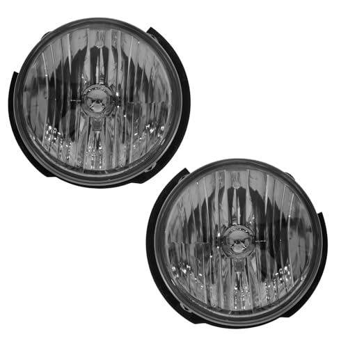 Image of TRQ 2 Piece Headlight Assembly Set Driver & Passenger Side Compatible with Jeep Wrangle 2007-2017 Wrangler JK 2018 CH2502175 CH2503175 55078148AC 55078148AD 55078149AC 55078149AD