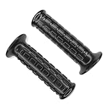 cyclingcolors Motorrad Lenkergriffe 115 mm links 7/8 (22 mm) rechts 1 (24 mm) rutschfester Griffgummi einfache Montage Universal für Motorrad Roller Moped Schwarz