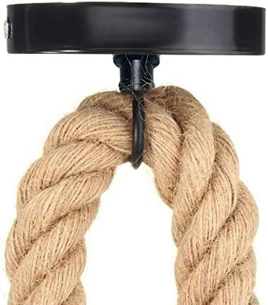 Vintage Retro Industrial Hanging Hemp Rope 2 Way Pendant Light Retro Ceiling Fitting with E27 Holder for Pub, Bar, Restaurants