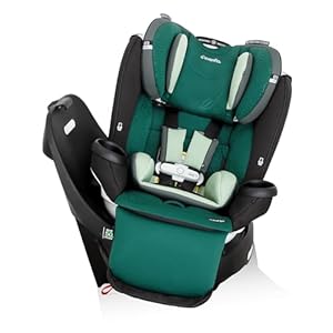 Evenflo Gold Revolve360 Extend All-in-One Rotational Car Seat with Green & Gentle Fabric (Emerald Green)