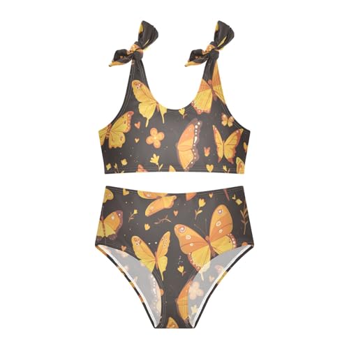 KLL Monarch Butterfly Girl Two Piece Bikini Set Quick-Dry Swimsuits Swimwear Adjustable Shoulder Strap3