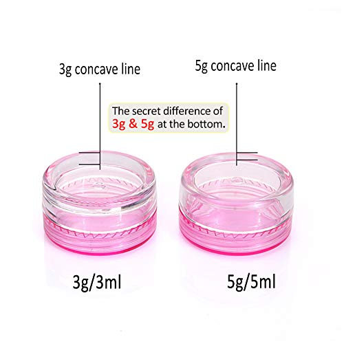 Miniatura 4 de Wopanxye - 20 frascos pequeños de 0.2 fl oz sin BPA, muestra cosmética de 0.18 oz, recipiente vacío de plástico con tapa de rosca azul, para