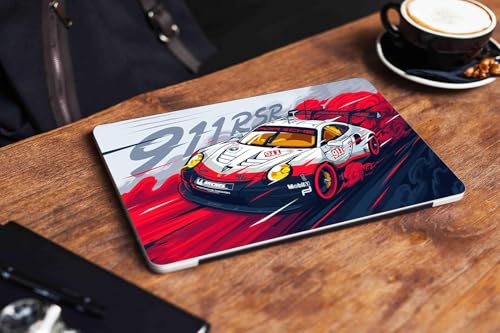 Image of PIXELARTZ Full Body Laptop Skins Sticker Laminated HD Quality Vinyl fits Upto 15.6 inches Compatible with Dell, Lenovo, Acer, HP, Asus -Self-Adhesive (Porsche 911 RSR)