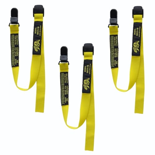 Image of BearTOOLS Yellow Fabric Helmet Lanyard Clip Dual Attachment 50cm /19 Inches Universal Fit, For all Hard Hats, Max Load 0.9KG 50CM (3)